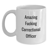 Funny Correctional Officer Gifts from Friends Unique White Coffee Mug, Amazing Quote for Birthday - Main